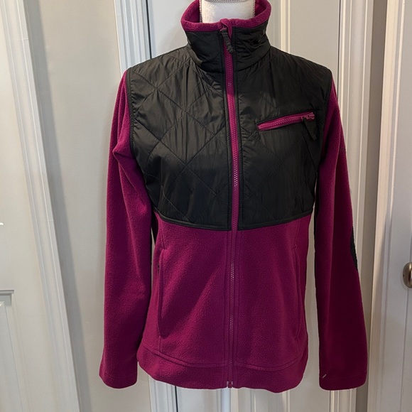 Columbia Women's Black and Pink Fleece Jacket Size 18/20 - Picture 1 of 16